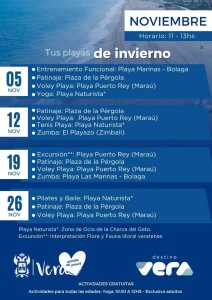 Actividades playas de Vera noviembre 23